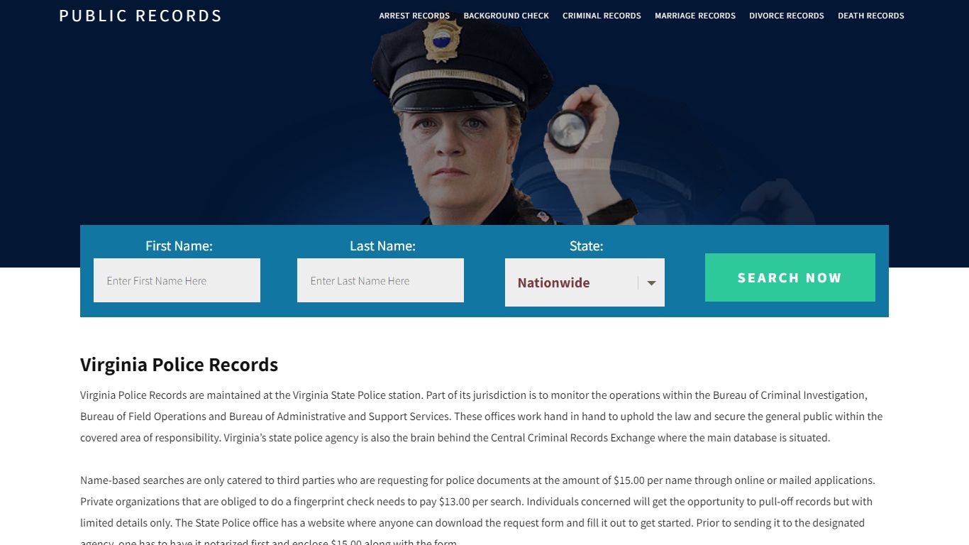 Virginia Police Records | Get Instant Reports On People